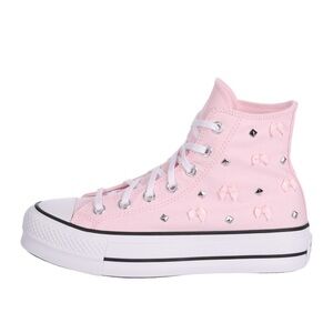 Converse Chuck Taylor Pink High-Top Platform Sneakers Stud & Bow Women 7.5 NEW